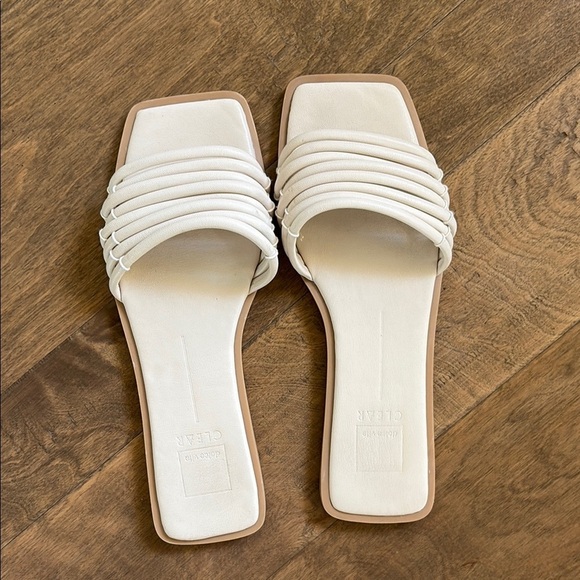 Dolce Vita Nyan Flat Slide Sandals Square Toe Cream Off White Size 11 - Picture 1 of 6
